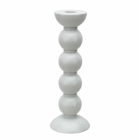 Tall Bobbin White Candlestick