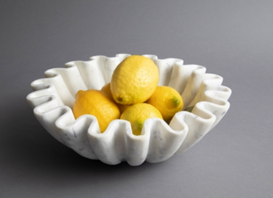 White Marble Lotus Bowl