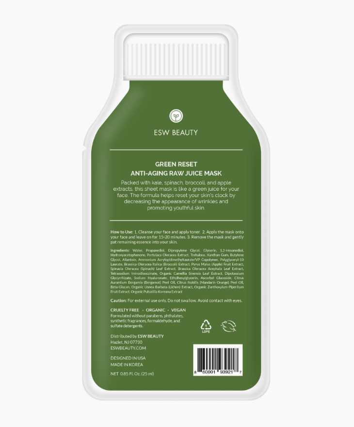 Green Reset Anti Aging Raw Juice Sheet Mask