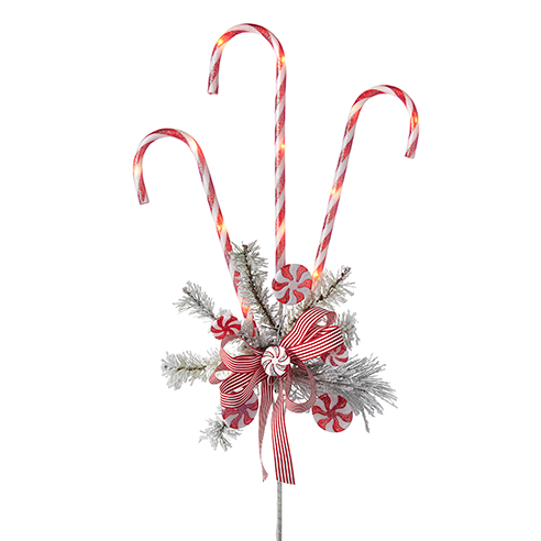 Lighted Candy Cane Spray