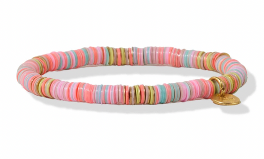 Lilac & Hot Pink Multi Mix Stretch Bracelet