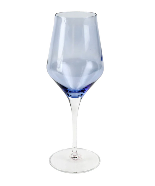 VIETRI Contessa Blue Water/Stemmed Wine Glass