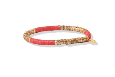 Coral & Gold Stretch Bracelet