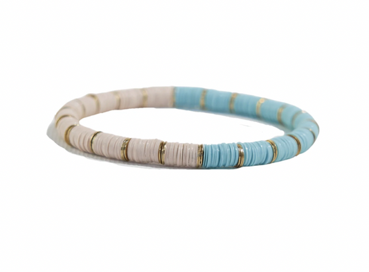 Multi Color Gold Stripe Stretch Bracelet