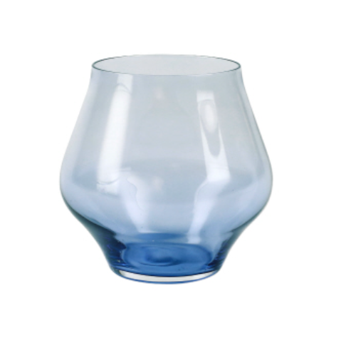 VIETRI Contessa Blue Stemless Wine Glass