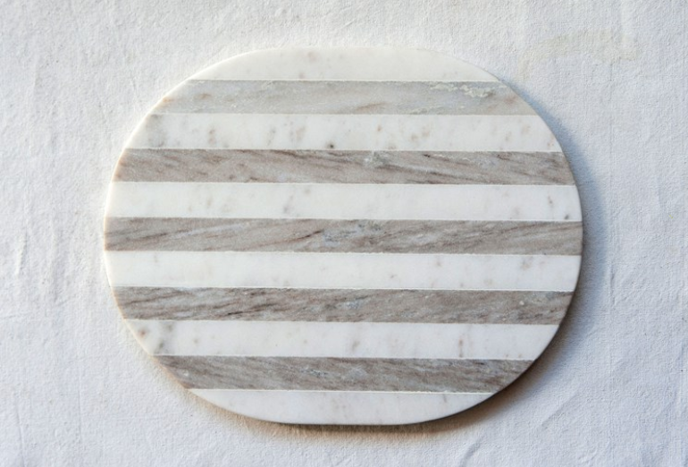 Grey and White Stripe Cheese/Cutting Board