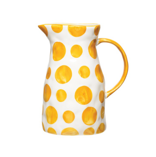 Hand Painted Stoneware Pitcher