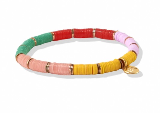 Five Color Block Stretch Bracelet