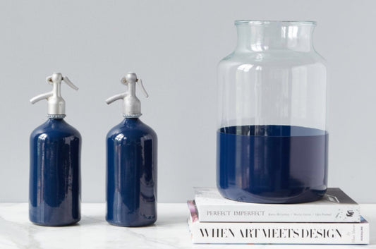 Navy Colorblock Mason Jar