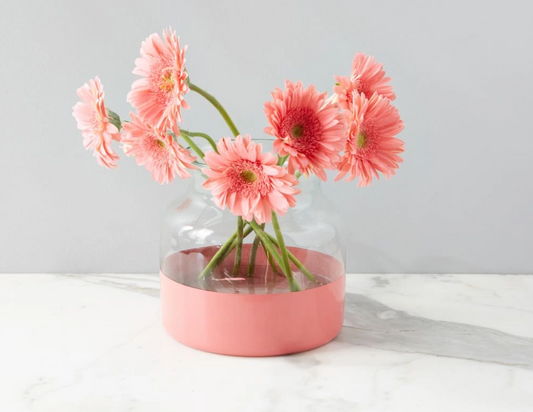 Pink Colorblock Flower Vase