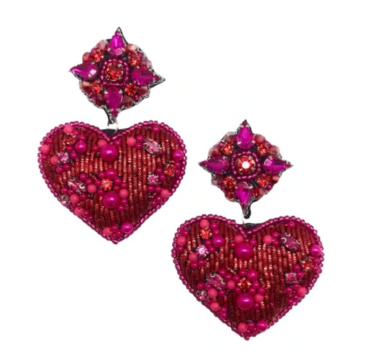 Poppy Heart Drop Earrings