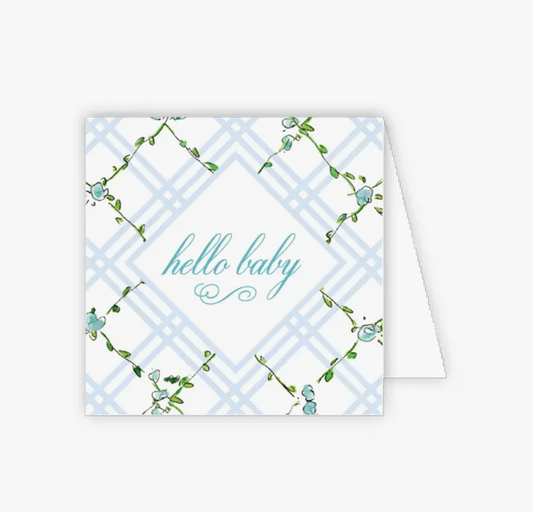 Hello Baby Blue Enclosure Card