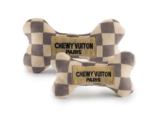 Chewy Vuiton Checker Bone Toys