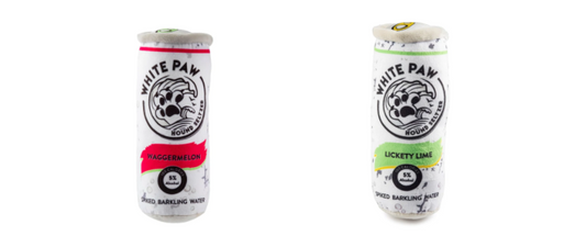 White Paw Hound Seltzer Plush Dog Toys