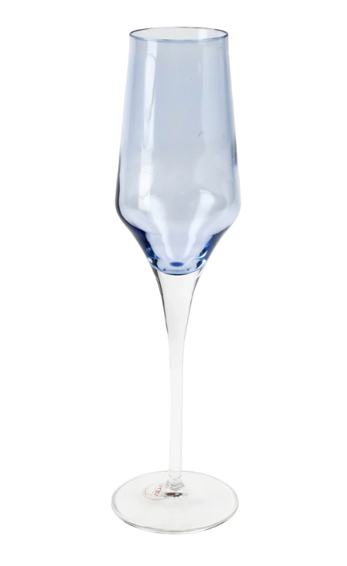 VIETRI Contessa Blue Champagne Glass