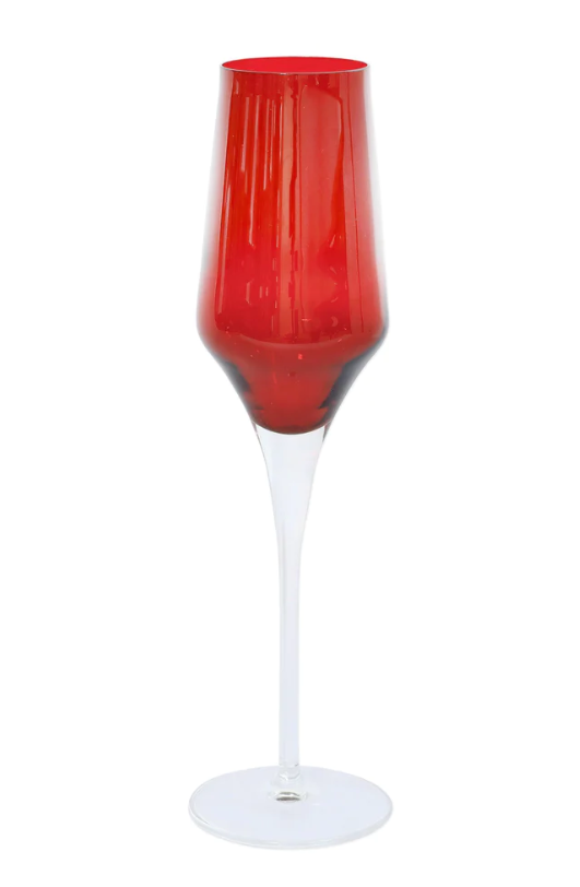 VIETRI Contessa Red Champagne Glass