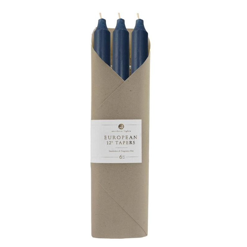 Navy 12" Taper Candles Gift Package