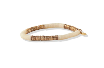 Ivory & Gold Stretch Bracelet
