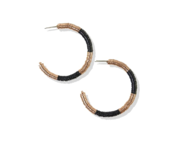 Black & Gold Hoop Earrings
