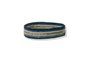 Teal Horizontal Stripe Luxe Stretch Bracelet