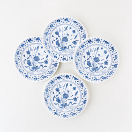 Blue and White Botanical Melamine Plates