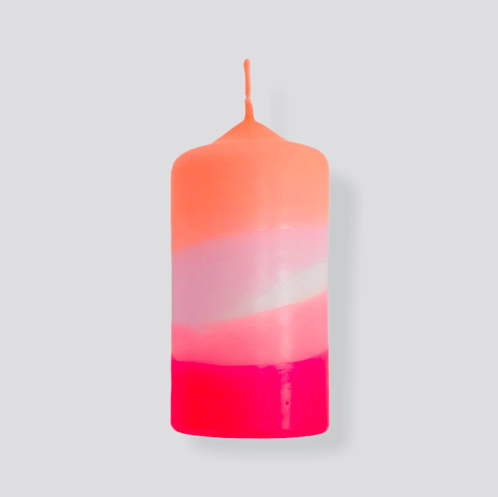 Dip Dye Neon * Flamingo Cake Pillar Candle